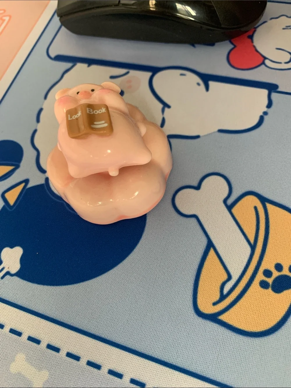 Pink Small Pets Ceramic Hamster Figurine with Book